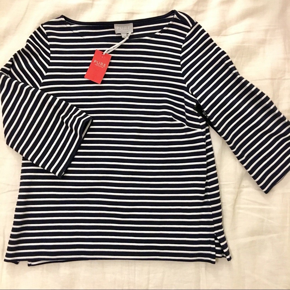 NWT Pure Long Sleeve Striped Top