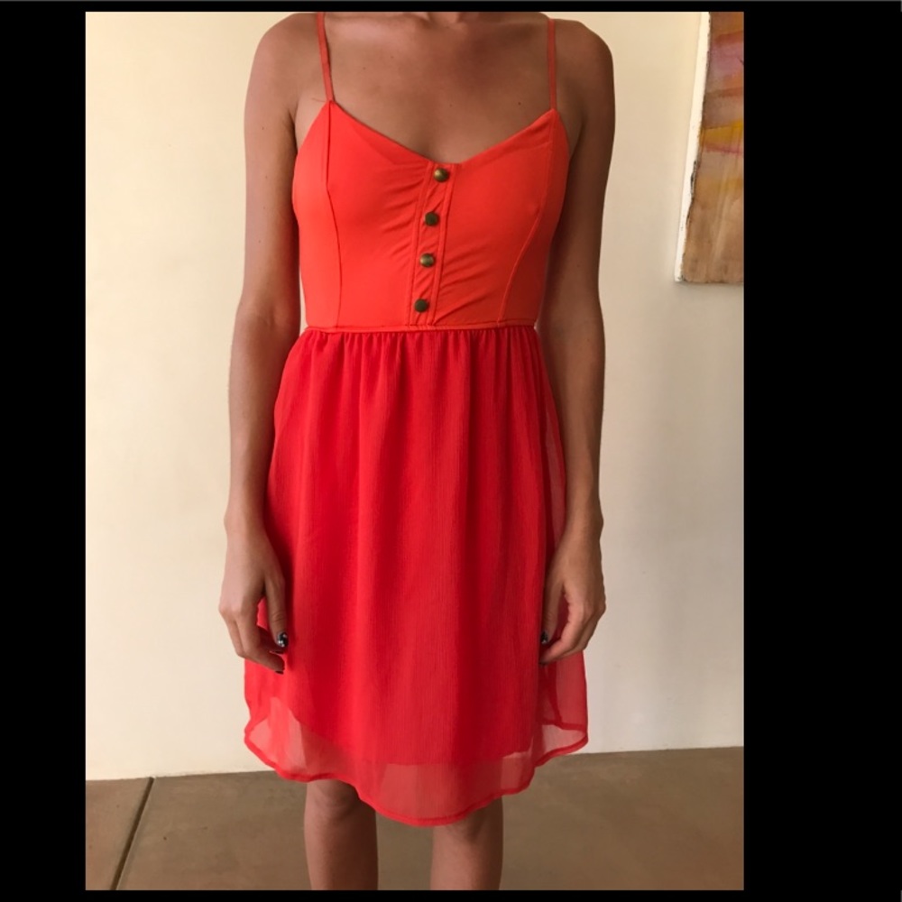 Madness Orange/Pink Chiffon Dress