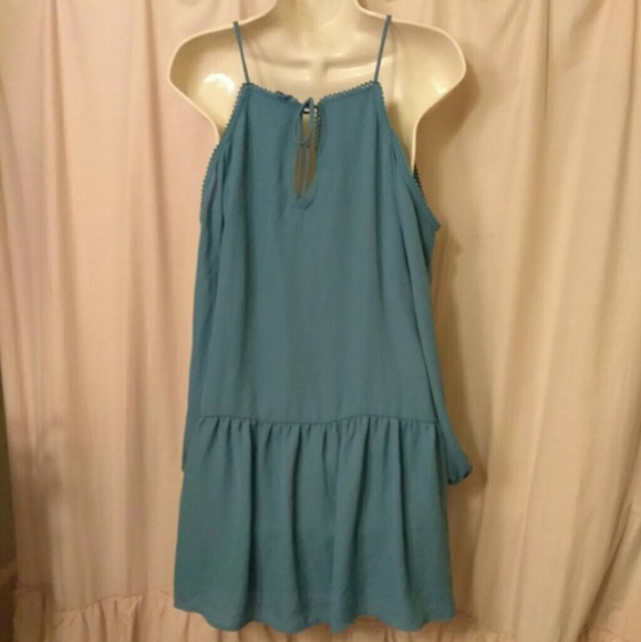 Xhilaration Dusty Blue Cold Shoulder Dress - Picture 3 of 5