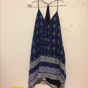 F21 Blue Print Racerback Slip Dress