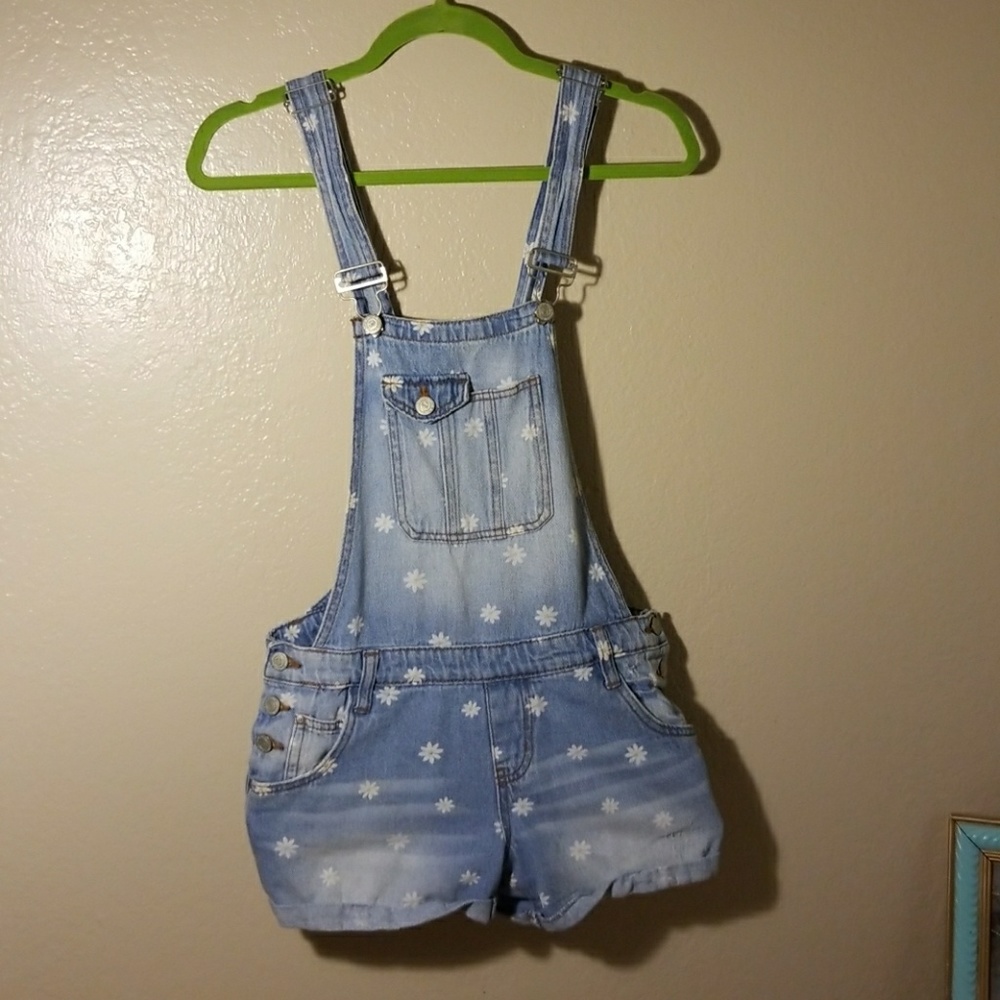 Jean Overalls Flower shorts