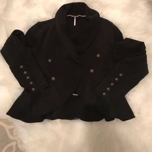 Free People Ruffle Blazer sweater