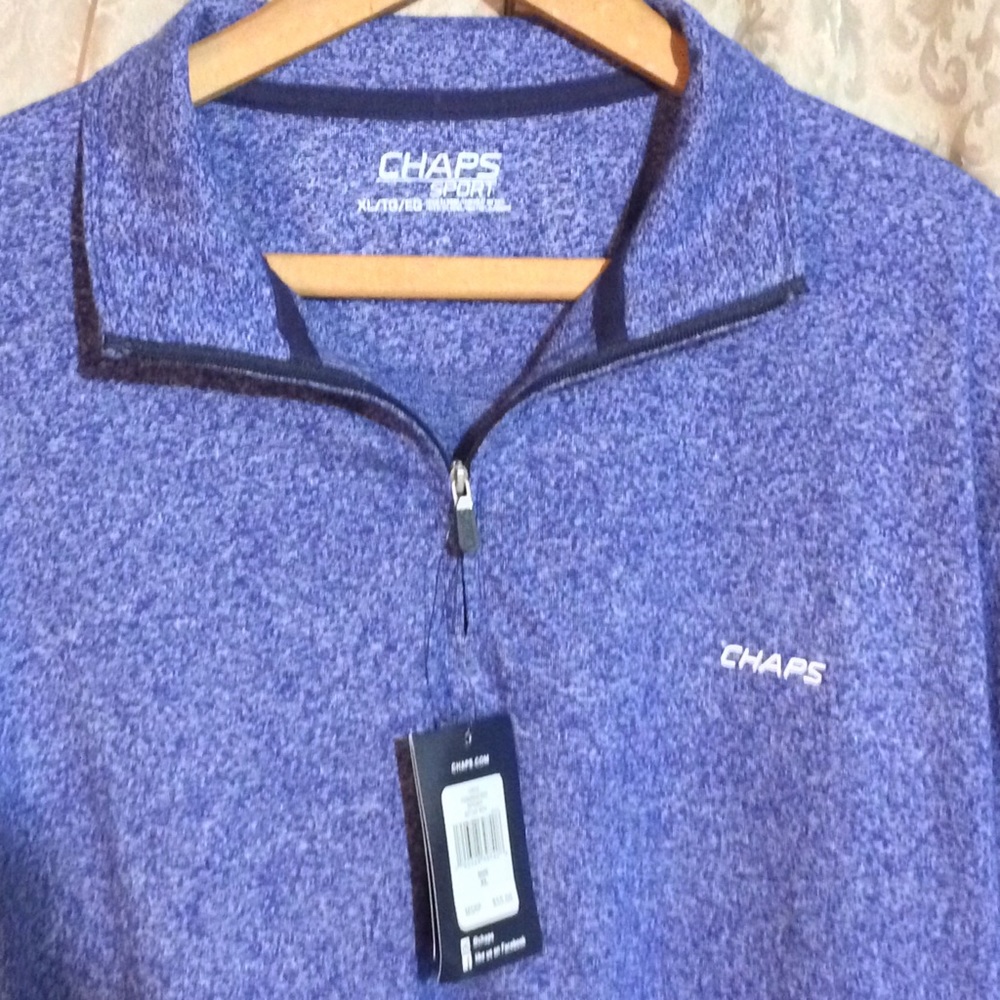 NWT Mens XL HalfZip Long Sleeve DryFit Chaps Shirt