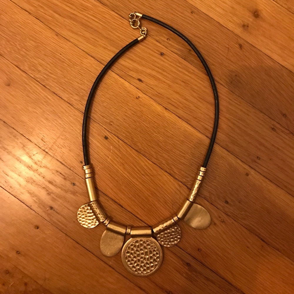 Madewell Brass and leather necklace