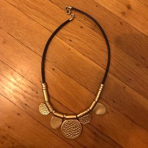 Madewell Brass and leather necklace