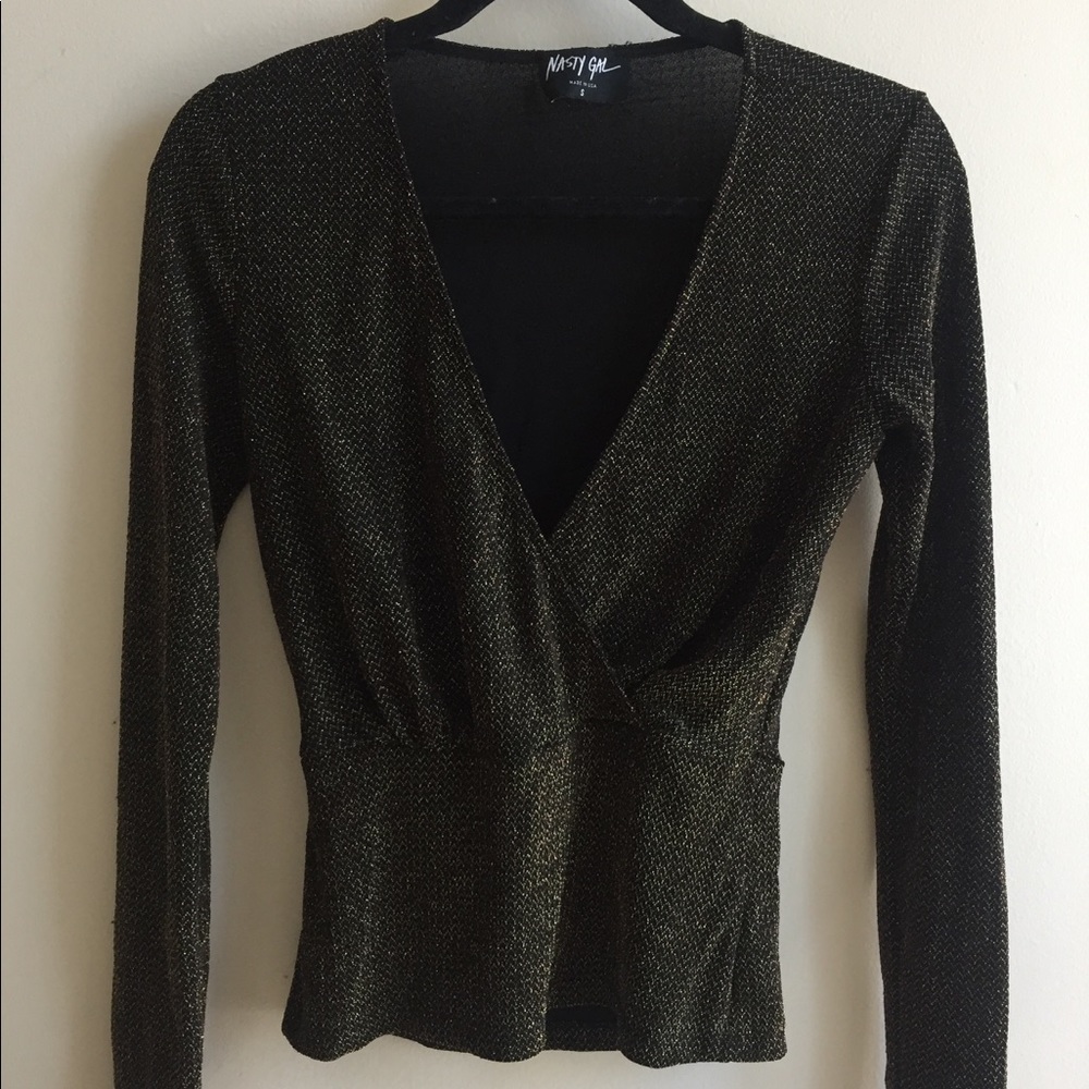 Nasty Gal mock wrap top