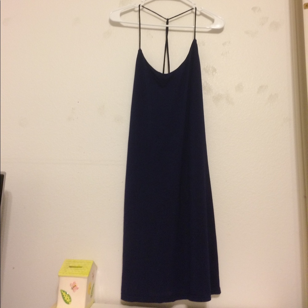 Glamorous Navy Strappy Back Slip Dress
