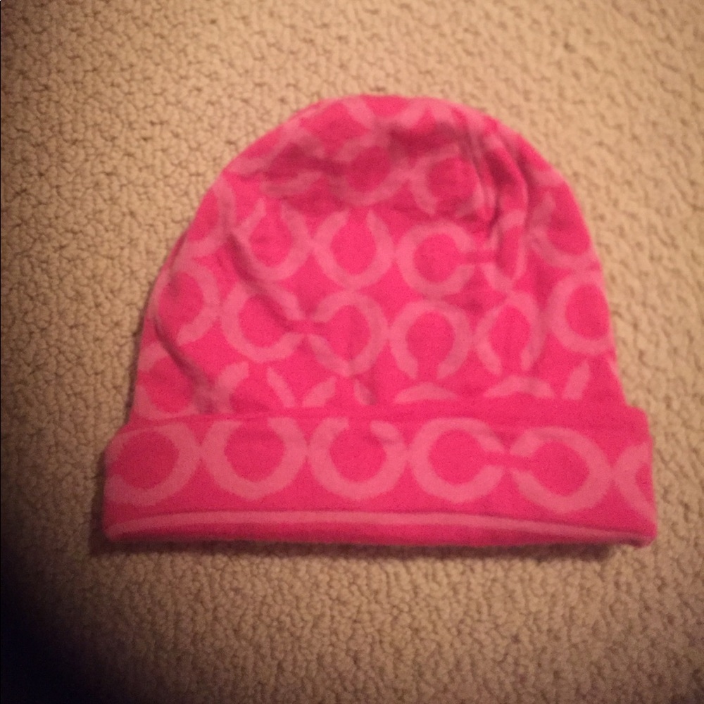 AUTHENTIC COACH HOT PINK WOOL WINTER HAT