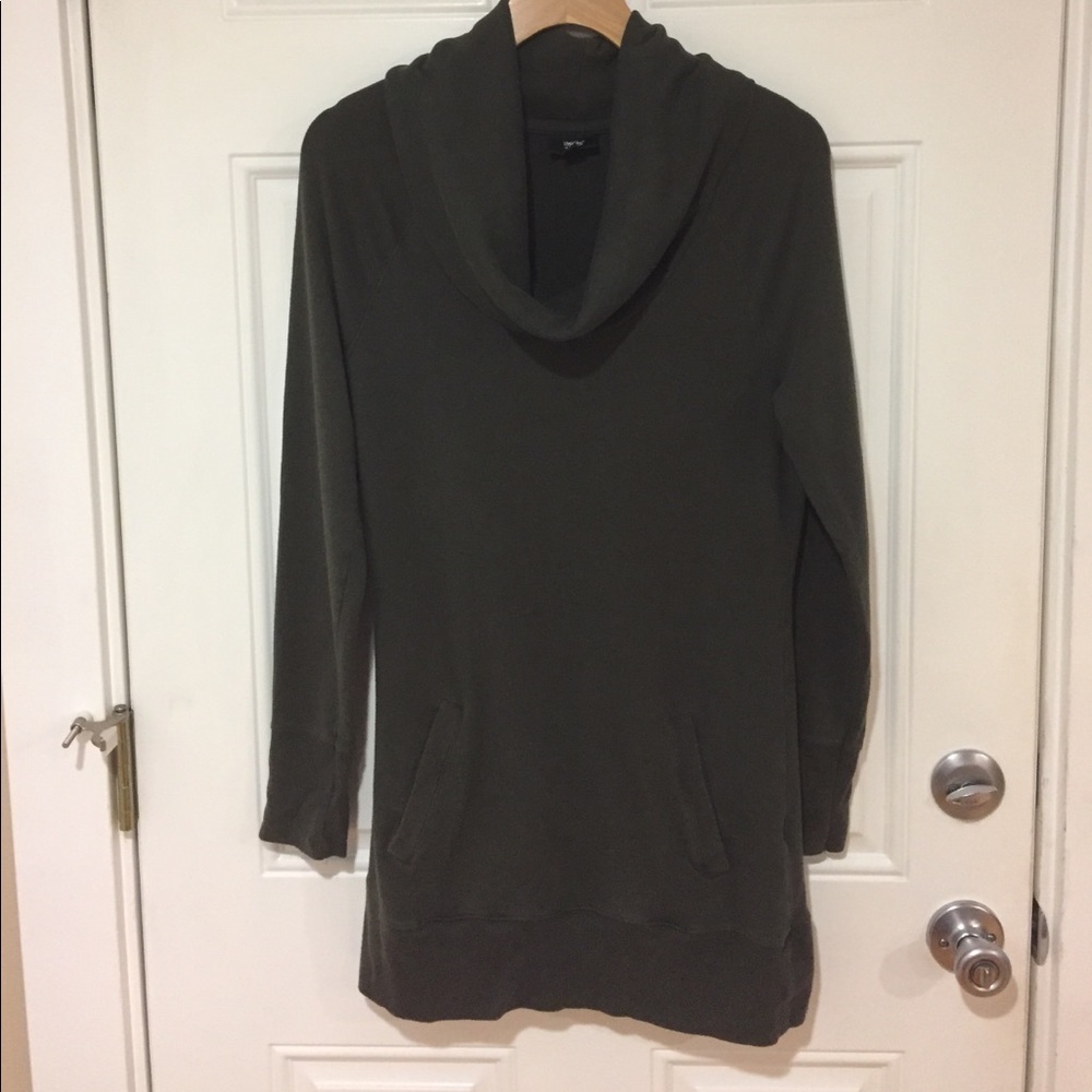 Cowl neck sweatshirt with kangaroo pocket