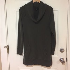 Cowl neck sweatshirt with kangaroo pocket
