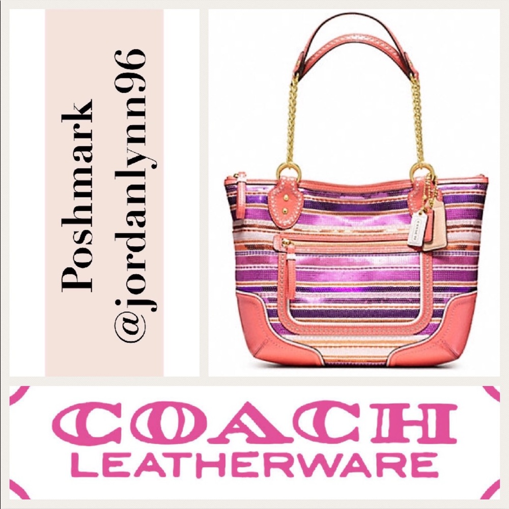 COACH RARE Poppy Sequin Tote!