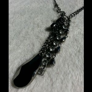 Dark Bead Charm Necklace