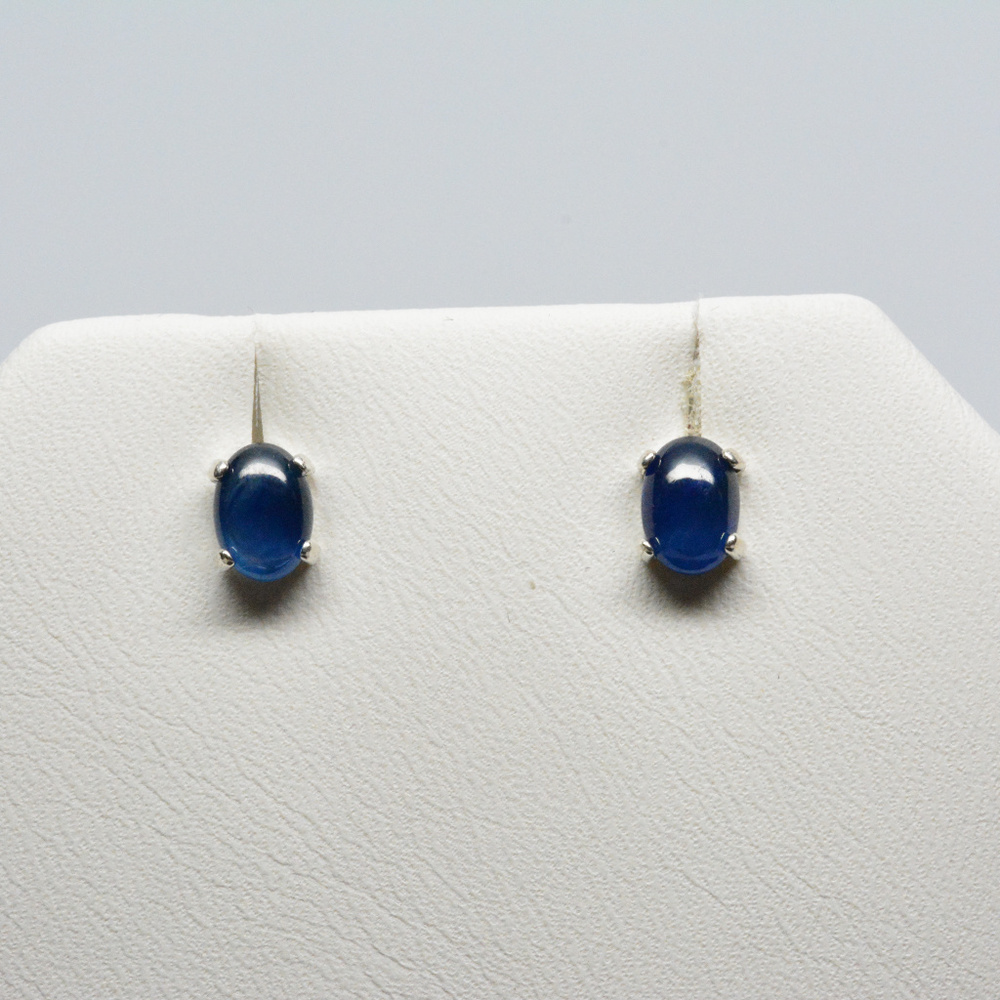Blue sapphire earrings - sapphire sterling silver