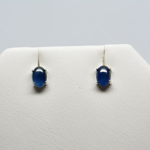 Blue sapphire earrings - sapphire sterling silver