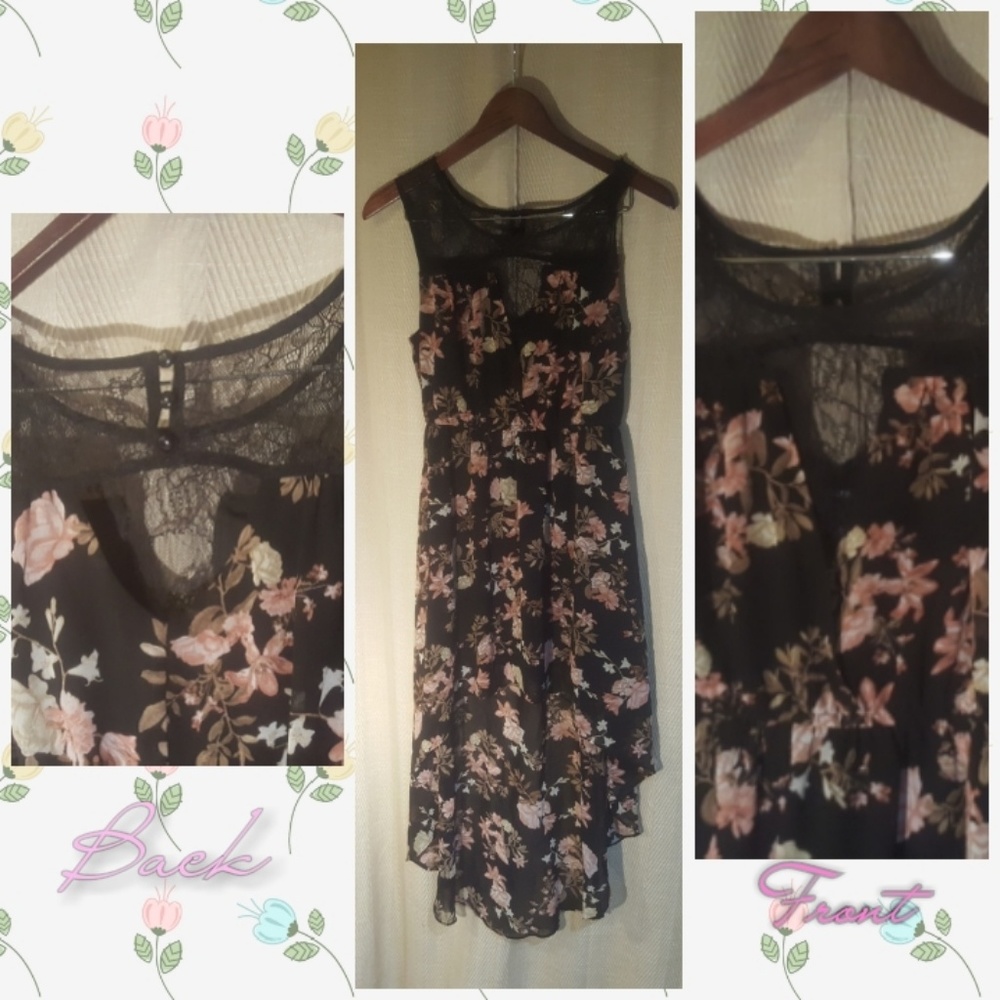 Floral print high low dress