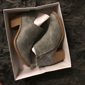 Gray ankle boots