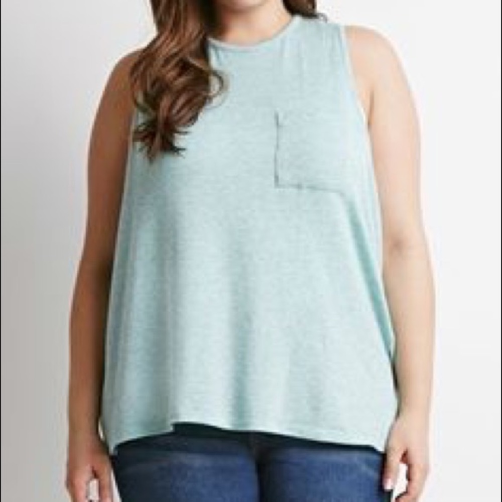 Forever 21 + Heathered Tulip-Back Tank - Size 3X