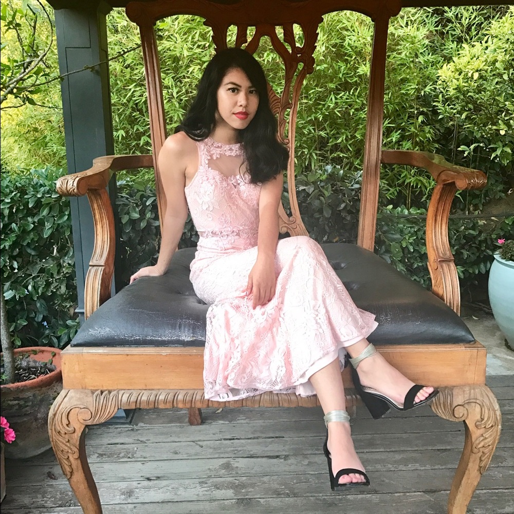 Wedding Guest Lace Dress | light pink
