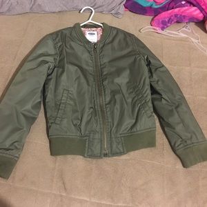 Old Navy girls bomber jacket Olive