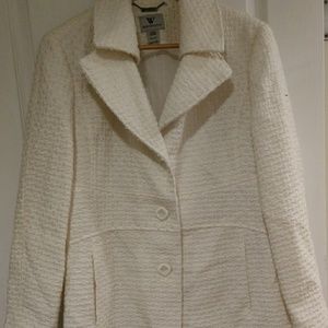 Worthington White Lightweight Car Coat Size P LG