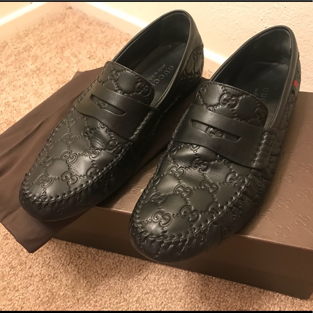 ❌Sold On Mercari❌Guccissima black  leather driver