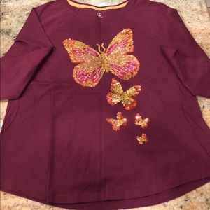 Lands End Girls Long Sleeve Top