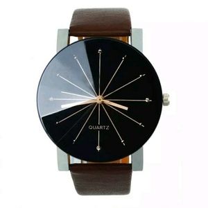 New watch men women leather quartz analogue