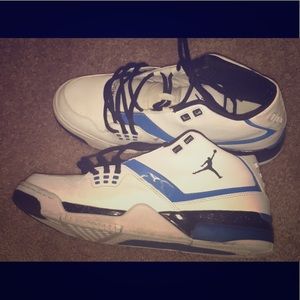 Blue and white Jordan’s