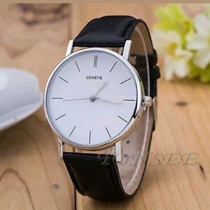 Brand new men watch retro leather analog quartz