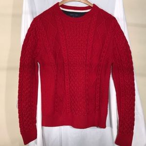 Tommy Hilfiger Red Cable Knit Sweater