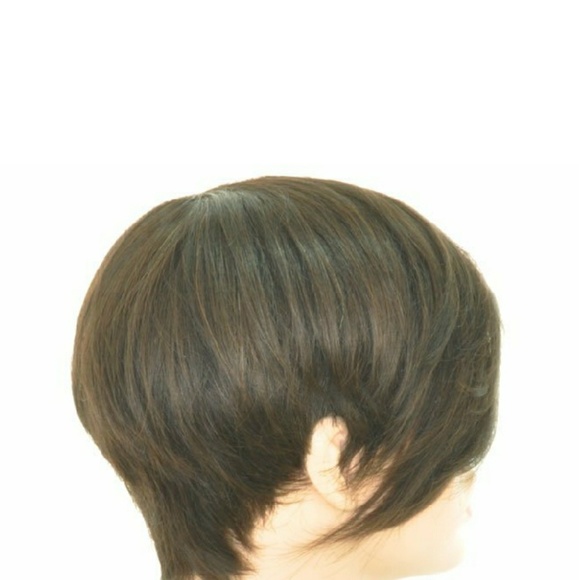 Human Hair Pixie Beauty Wig #1b main image 4