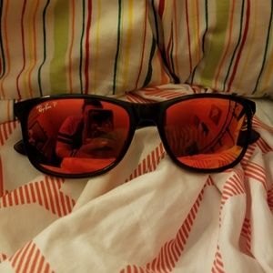 Raybans - Polarized - Brown w/ pink&purple lenses