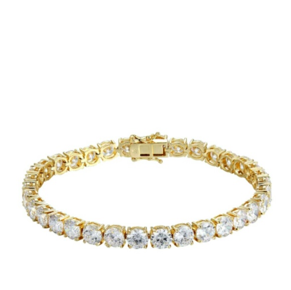 Other - 14k Gold Plated Solitaire Tennis Bracelet Link