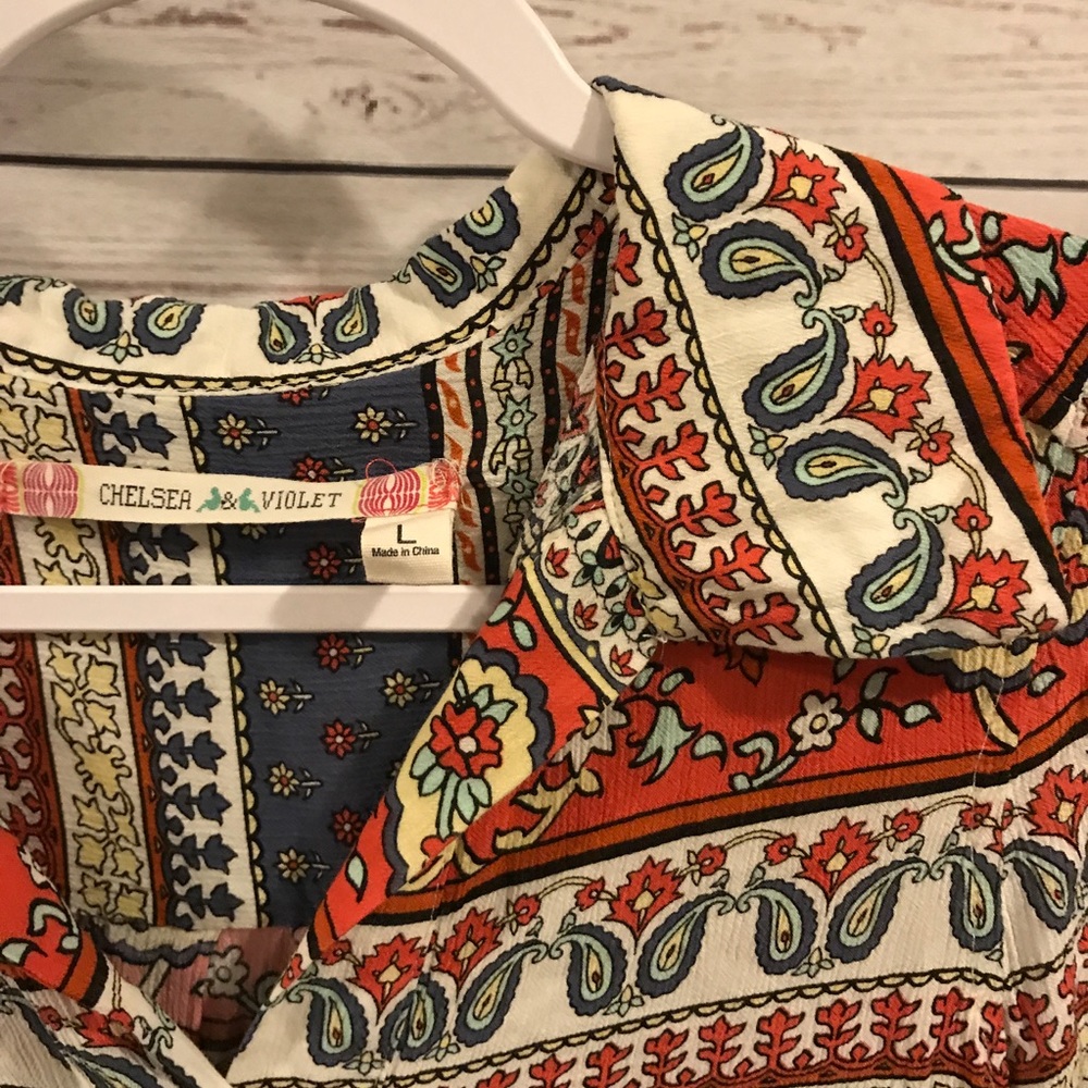 ✨ Chelsea & Violet | Boho printed dress Sz L - Picture 3 of 7