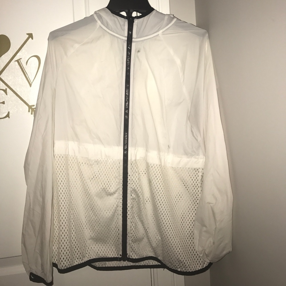 White windbreaker