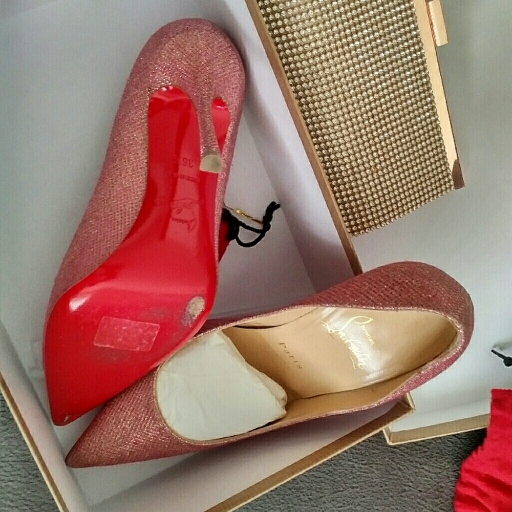 Pink Glitter Christian Louboutin and purse