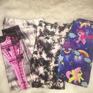 Bundle of 3 girls leggings size 7/8.