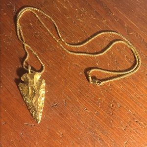 Gold dipped arrowhead necklace