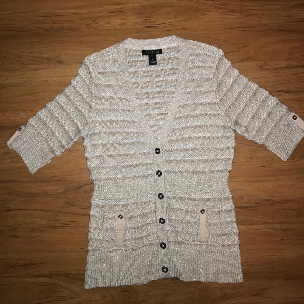 White House Black Market Metallic Cardigan