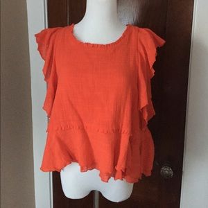 Anthropologie Tops - Anthropologie Maeve Ruffle Top M Petite Anthropologie Tops - Anthropologie Maeve Ruffle Top M Petite