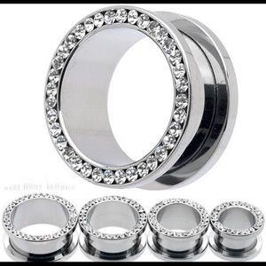 Size 0 earrings/gauges steeling silver