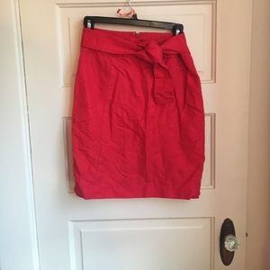 Banana Republic Red Linen Blend Pencil Skirt  2