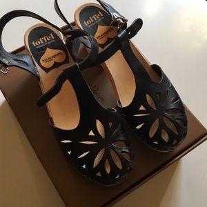 Swedish Hasbeens Lacy Platform Sandal Clog  10/40