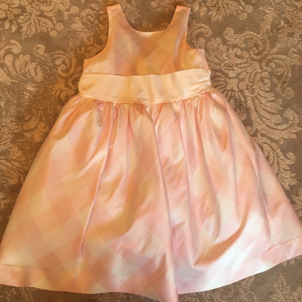 Janie and Jack pink and white gingham dress.