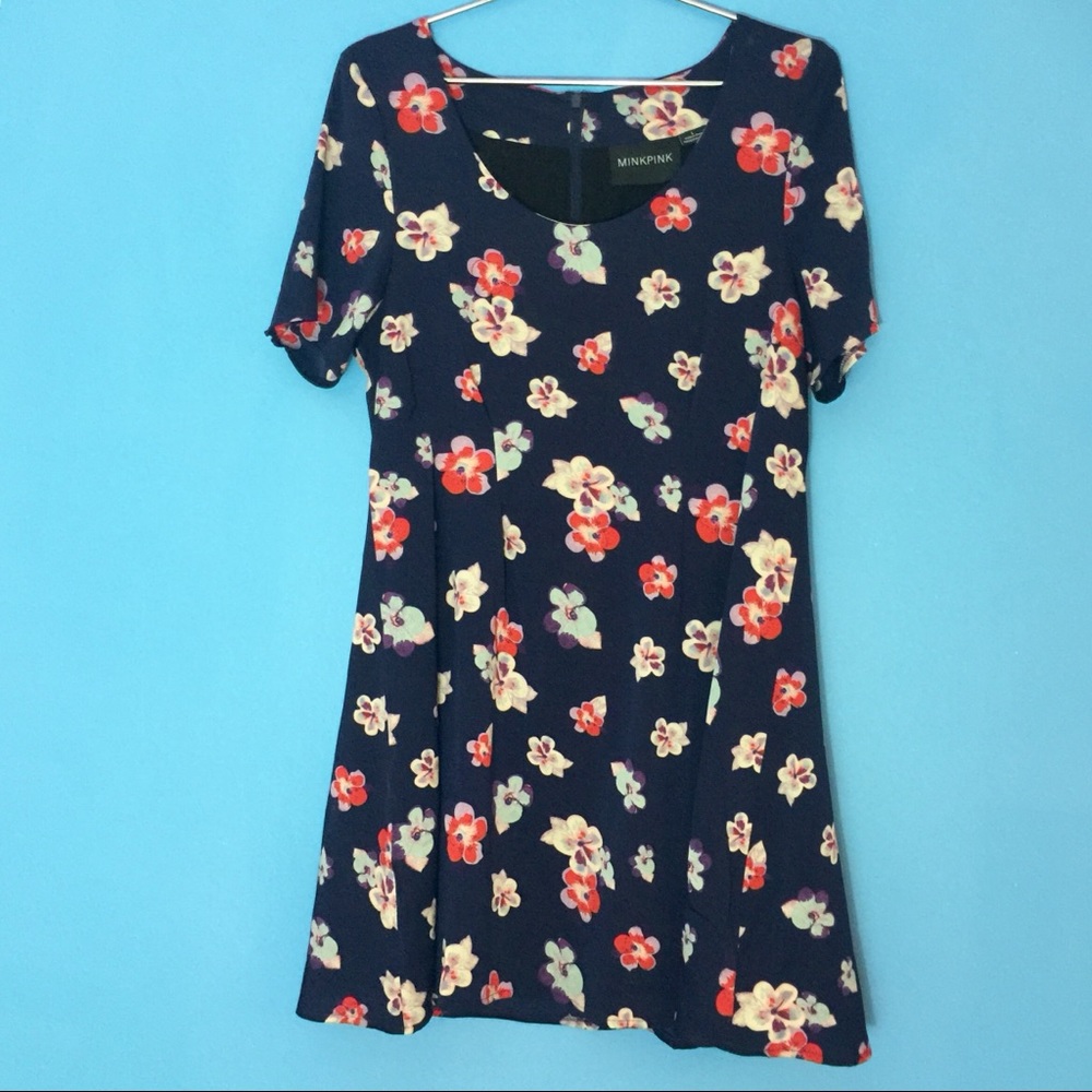 MINKPINK navy floral dress - NEVER WORN -