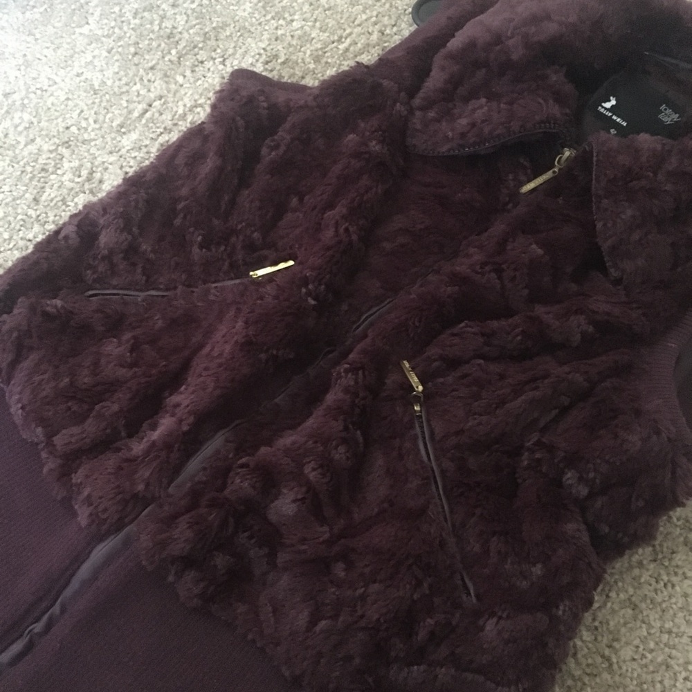 Purple faux fur vest