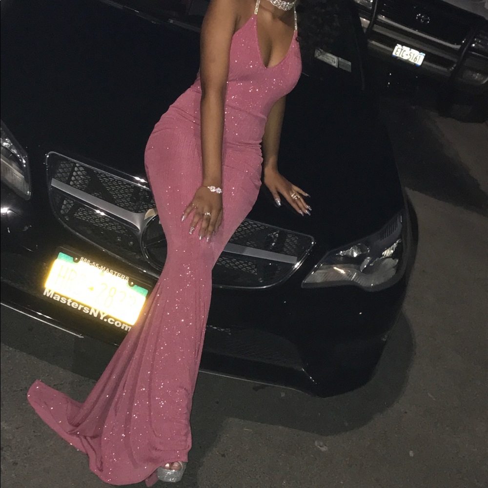 SOLD. Pink sparkly prom dress