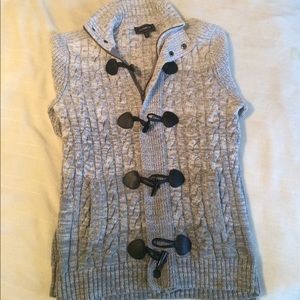 Gradient Grey Zip Up Knit Men's Express Sweater