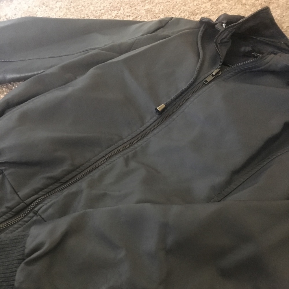 Grey Faux leather jacket