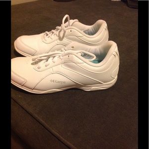 White leather cheer tennis shoes